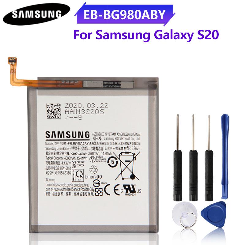 Original Replacement Battery For Samsung Galaxy S20 SM-G980 SM-G980F SM-G980F/DS EB-BG980ABY Phone Batteries 4000mAh