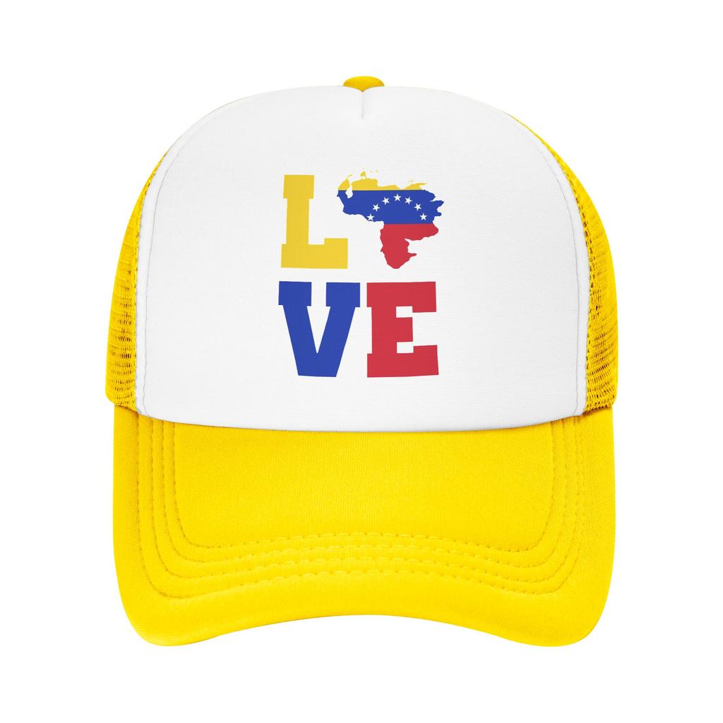 Love Venezuela Map Flag Trucker Hats Adult Venezuelan Hats Trucker Worker Cap Sun Caps Snapback Caps Mesh Baseball Caps Summer