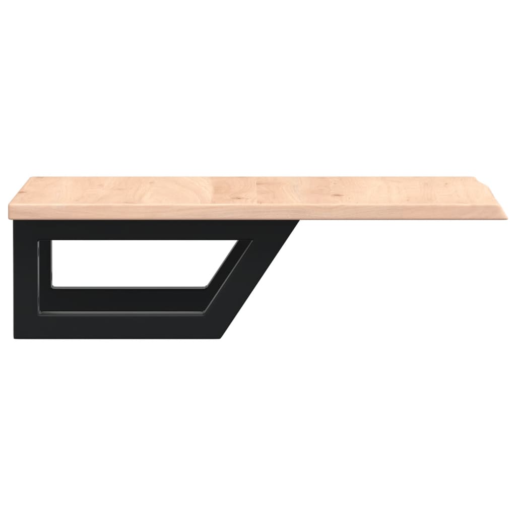 Washbasin Top with Mounting Bracket Steel and Solid Oak Wood
