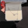 Серебряное ожерелье с подвеской-кисточкой из бабочки и циркония - Легкая роскошная цепочка на ключицы для женщин