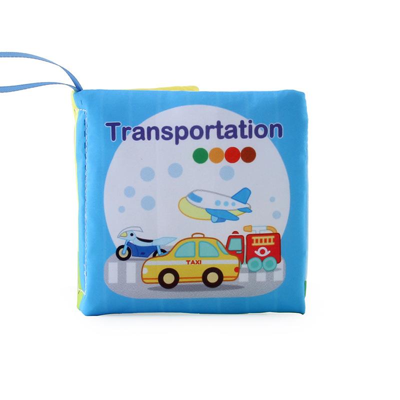 Three-Dimensional Baby Cloth Book Early Education Toy 4 Pages 8 Sides English Palm Book Animal Clothing Cognitive Baby Cloth Book