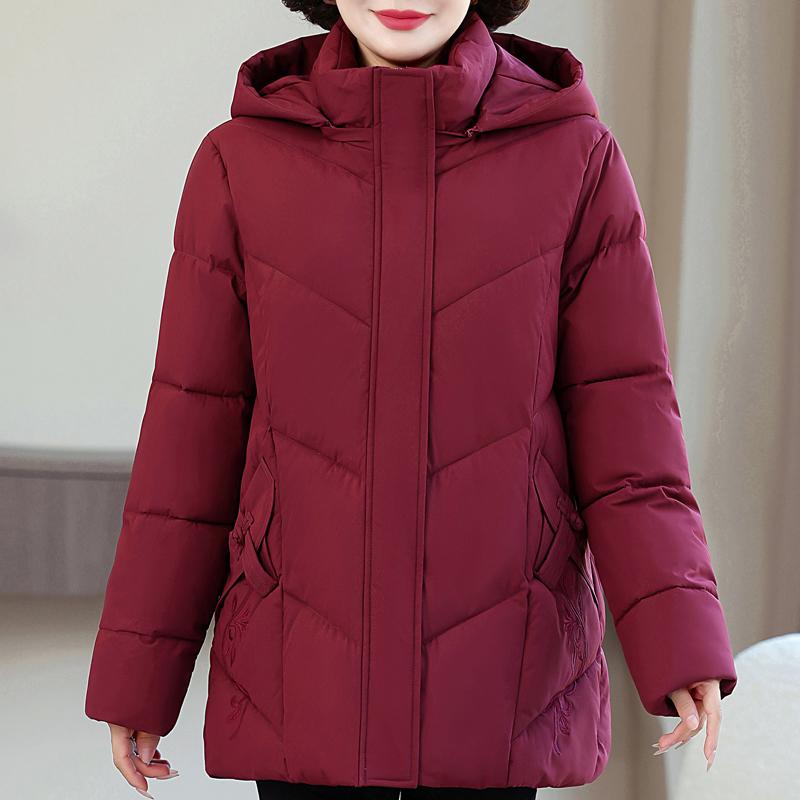 Plus Size Women's Parkas Winter Warm Jackets Hooded Elegant Loose Thick Outerwear Middle Age Women's Coats