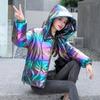 New Women's Parkas Winter Jackets Hooded Glossy Loose Woman Coat Thick Cotton Padded Jacket Parka Casual Overcoat Outwear