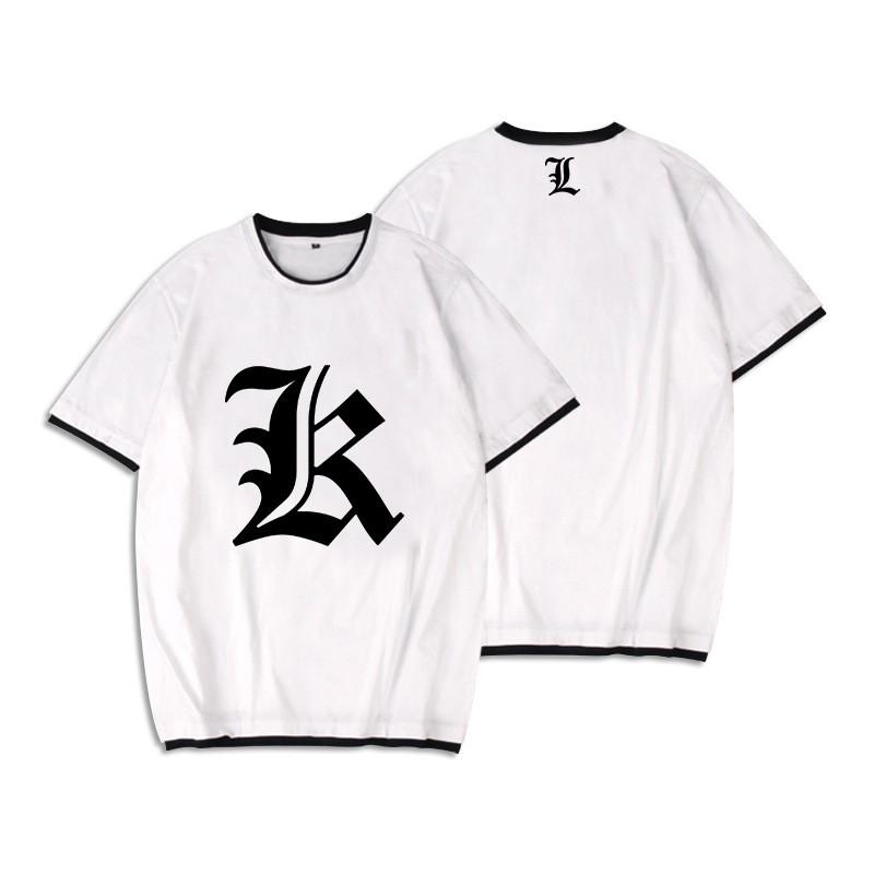 Death Note T-Shirt Mens Anime Manga Short Sleeve Crew Neck Fake Two-Piece Casual Top
