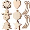 10/20/50Pcs DIY Wooden Christmas Balls Decoration Craft Arts Baubles Tags Hanging Ornament for Home Xmas New Year Kid Gifts