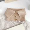 Knitted Button Fake Collar Pullover Scarf for Women's Korean Version Versatile High Neck Sweater Decoration Neck Protection Warm