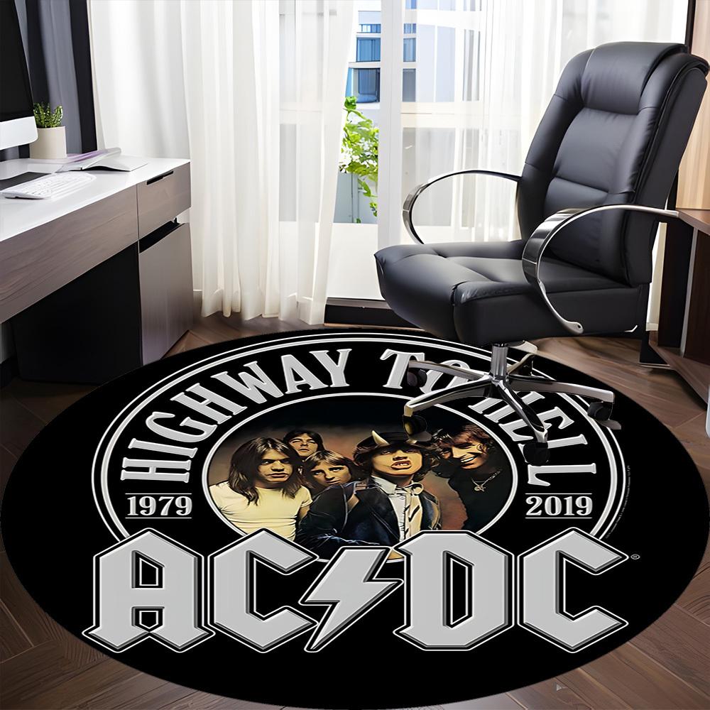 1 шт. Круглый ковер AC/DC Rock Office, Под офисные стулья, Спальня, Гостиная, Домашний декор a1022186