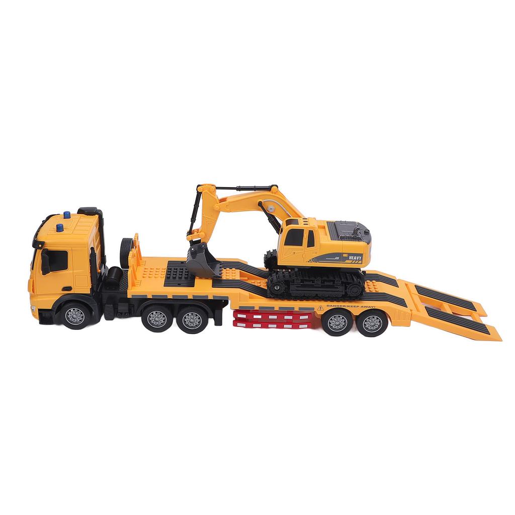 RC Semi Truck Excavator Toy Set Educational Dual Remote Control Powered Battery 2 in 1 Construction