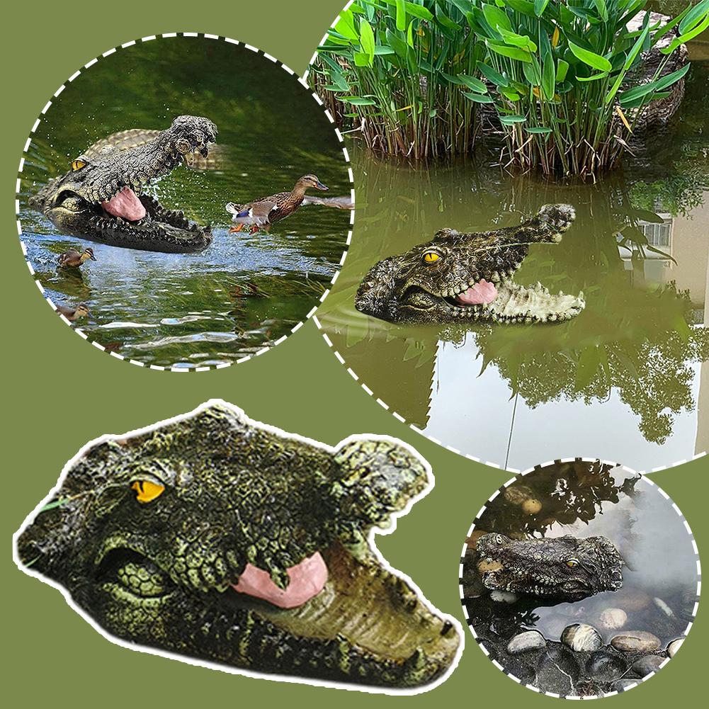 Уличный крокодил голова двор пруд плавающие животные украшения бассейн парк сад украшения Orn G8Q2
