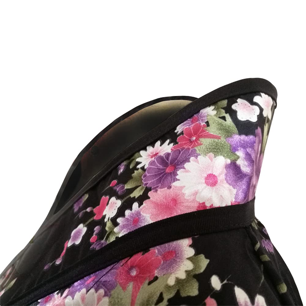 Горничная Ойран Кимоно Косплей Сакура Японский Узор Юката Мини Юбка с Бантом Хэллоуин Костюм Лолита Одежда [YuanD] (Черный, С)