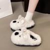 Милый забавный плюшевый щенок удобные нескользящие тапочки-мешок для головы осенне-зимняя модная пушистая обувь универсальные теплые хлопковые тапочки