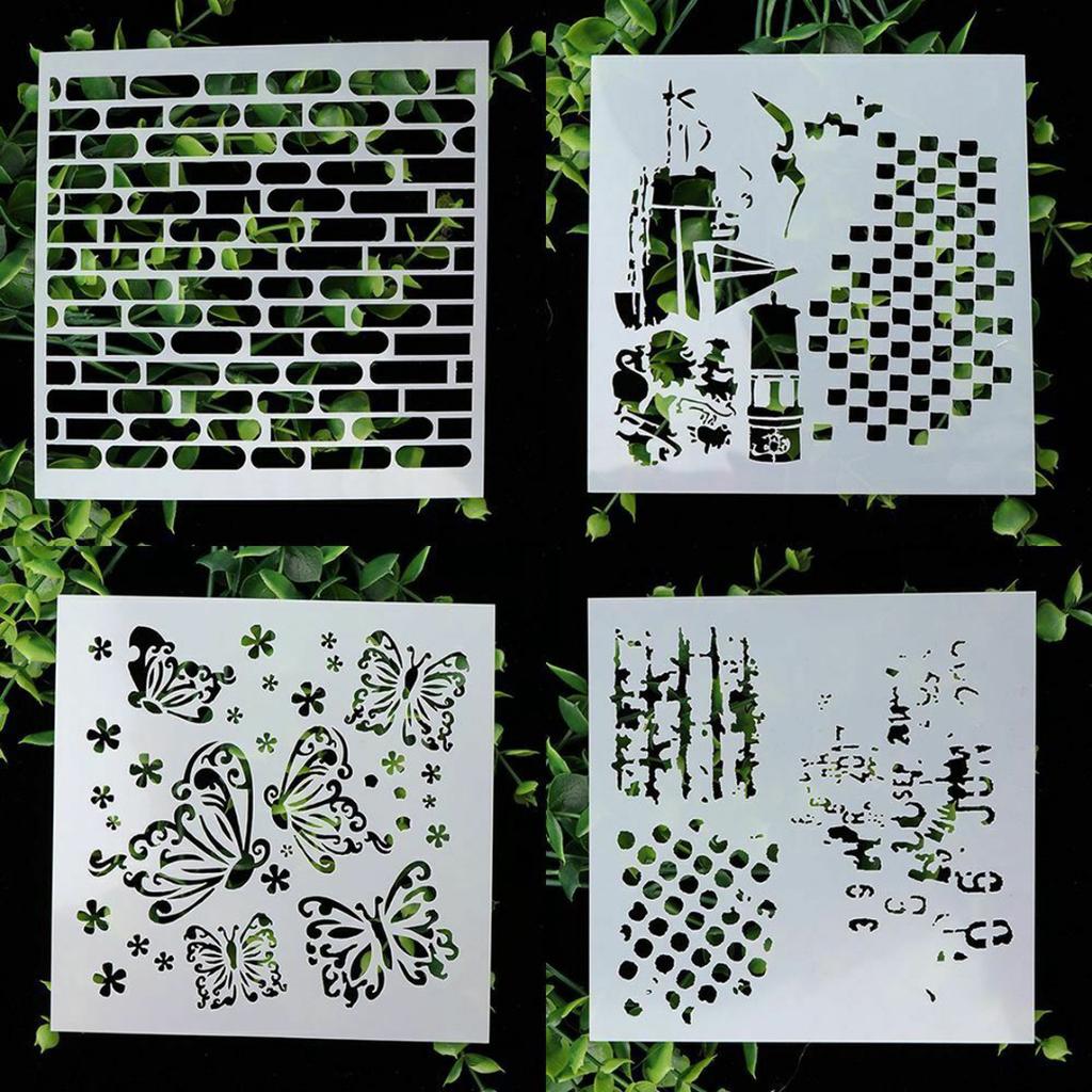 Комплект трафаретов для скрапбукинга и декора, 12 шаблонов, 13×13 см