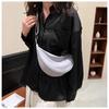 Женская однотонная сумка-пельмень на молнии, повседневные холщовые сумки через плечо с регулируемым ремешком, CLE