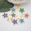 10 Pcs Colorful Flower Pendants Five Petal Flower Charm Jewelry DIY Accessories for DIY Necklace Bracelet Jewelry