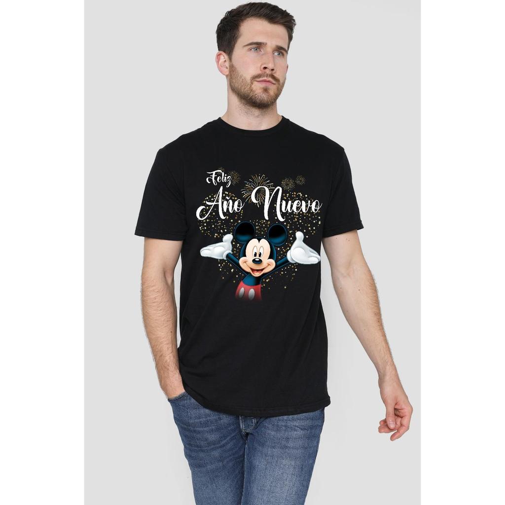 Disney Мужская испанская футболка Микки Маус Фейерверк Новый Год