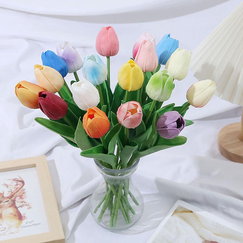 1 шт. тюльпаны искусственные цветы настоящие сенсорные цветы тюльпан букет декор поддельные тюльпаны цветок для домашнего свадебного украшения
