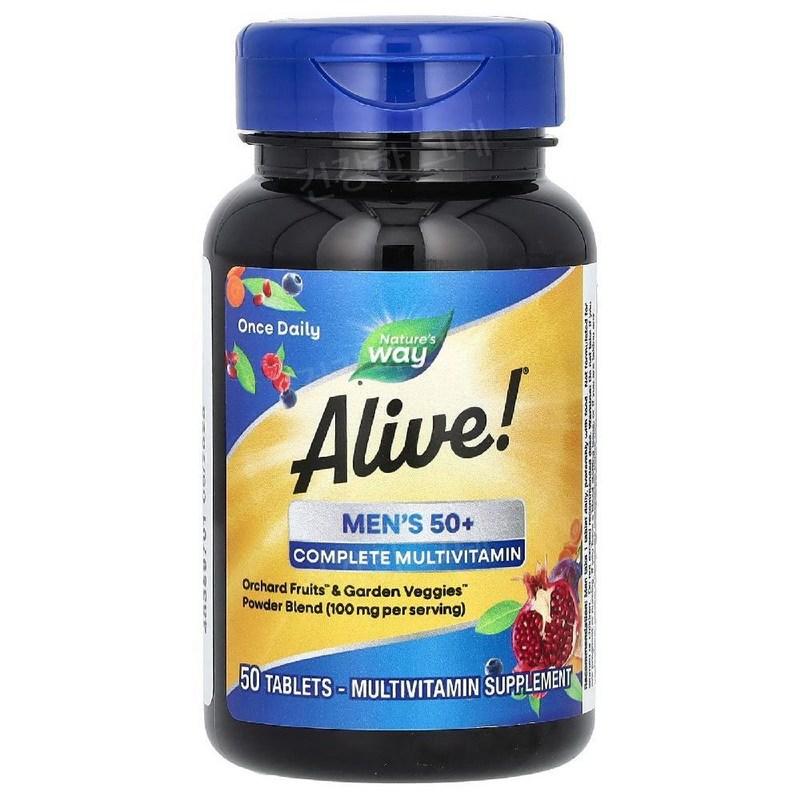 Nature's Way Alive Multivitamin for Men Over 50, Multivitamin 50 Tablets, 50 Tablets, 1 Piece
