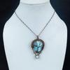 Tree Of Life Larimar Pendant Gemstone Jewelry, 999 Copper Wire Wrapped Pendant, Handmade Jewelry Birthstone Pendant, Gift For Him