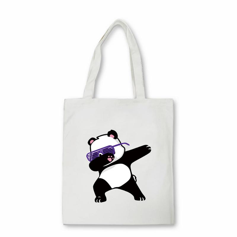 Dabbing Unicorn Panda Anime Shopper Bag Teenage Students Reusable Canvas Bag Handbag Bag Women's Shoulder Tote Bag Bolsas
