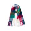 Autumn and Winter New Thickened Shawl Imitation Mohair Coarse Whiskers Colorful Plaid Scarf