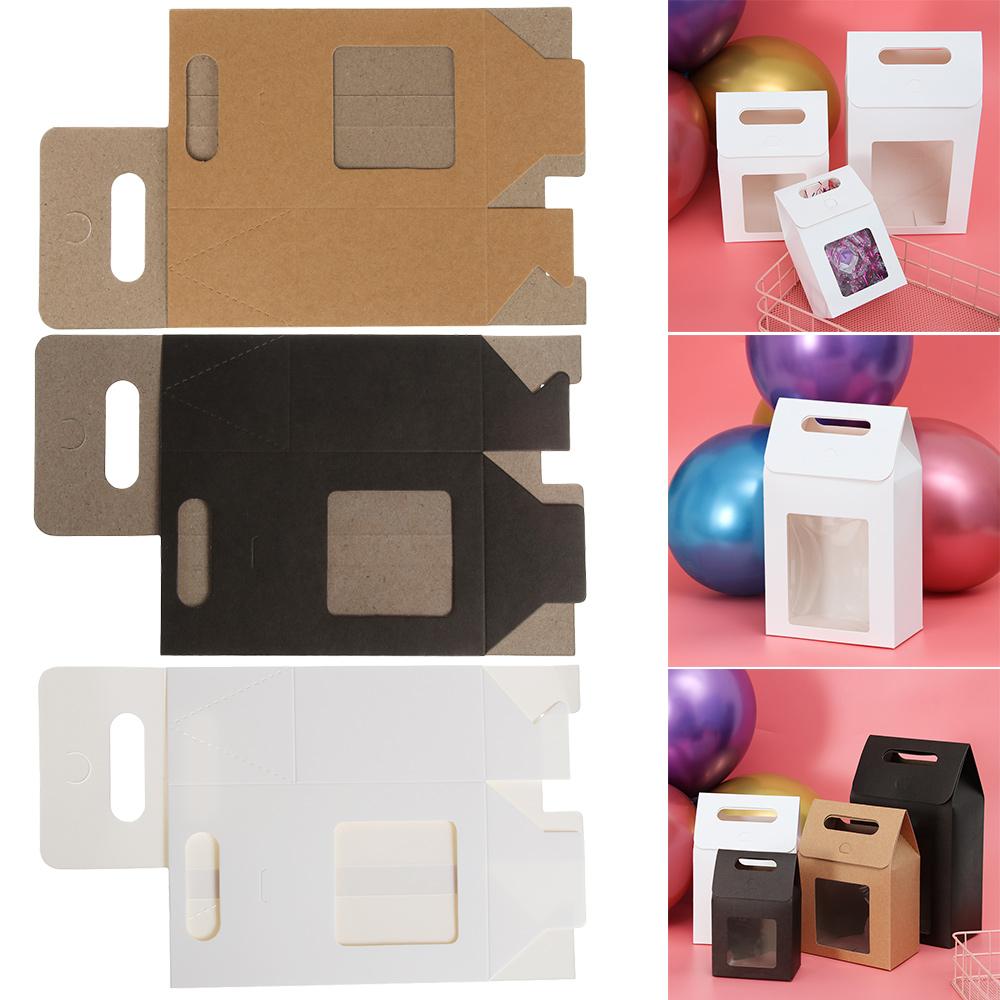 Paper Birthday Party Supplies Candy Wrapping Bag Paper Gift Package Present Case Clear PVC Window
