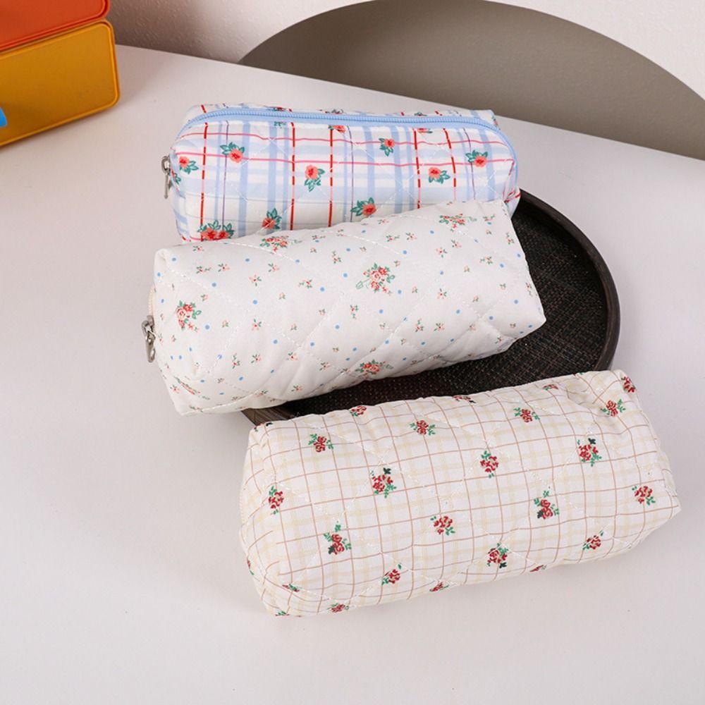Cotton Pencil Case Portable Stationery Pouch Zipper Design Pen Bag  Back To School Gift