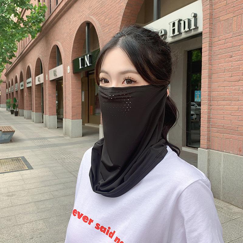 Summer UV Protection Outdoor Neck Wrap Cover Sports Sun Protection Ice Silk Mask Face Cover Neck Wrap Cover Sunscreen Face Scarf