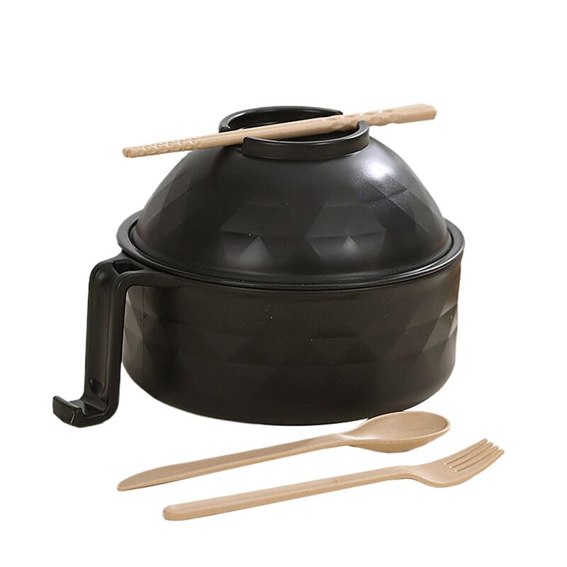 Миска для лапши быстрого приготовления с посудой Большая вместимость Экологически чистая пшеничная солома Дренажная миска для воды Ручка против ожогов