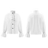 Boy's Pirate Shirt Viking Victorian Halloween Costume Renaissance Medieval Gothic Tops Steampunk Blouse