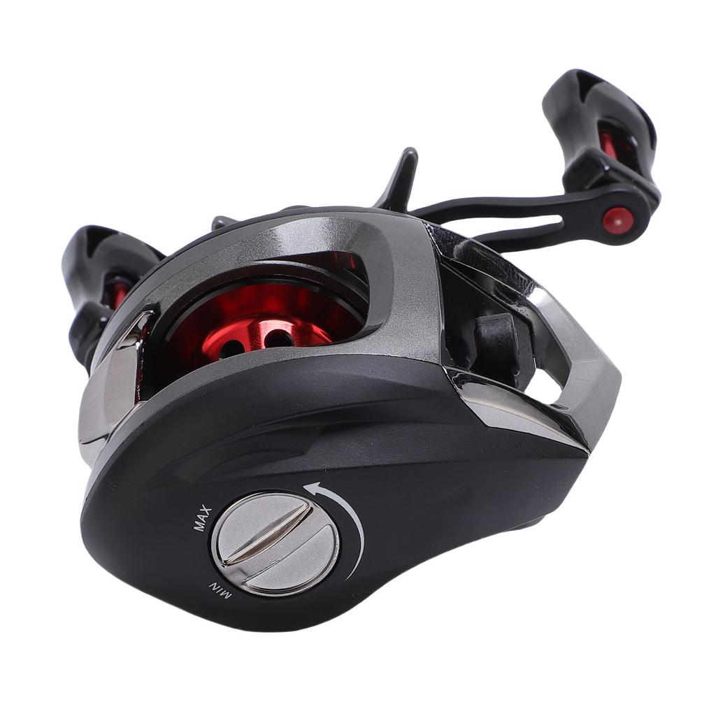 Мультипликаторная катушка Нейлон 17.6lbs Нагрузка Магнитный Двойной тормоз 6.3:1 Передаточное число Плавная бейткастинговая рыболовная катушка для морской воды