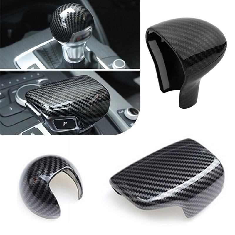 Carbon Fiber Pattern Gear Shift Knob Handle Trim Cover Sticker for A3 S3 A3L A4L A6L Q2L Q5L Q7 2014 2015 2016 2017 2018