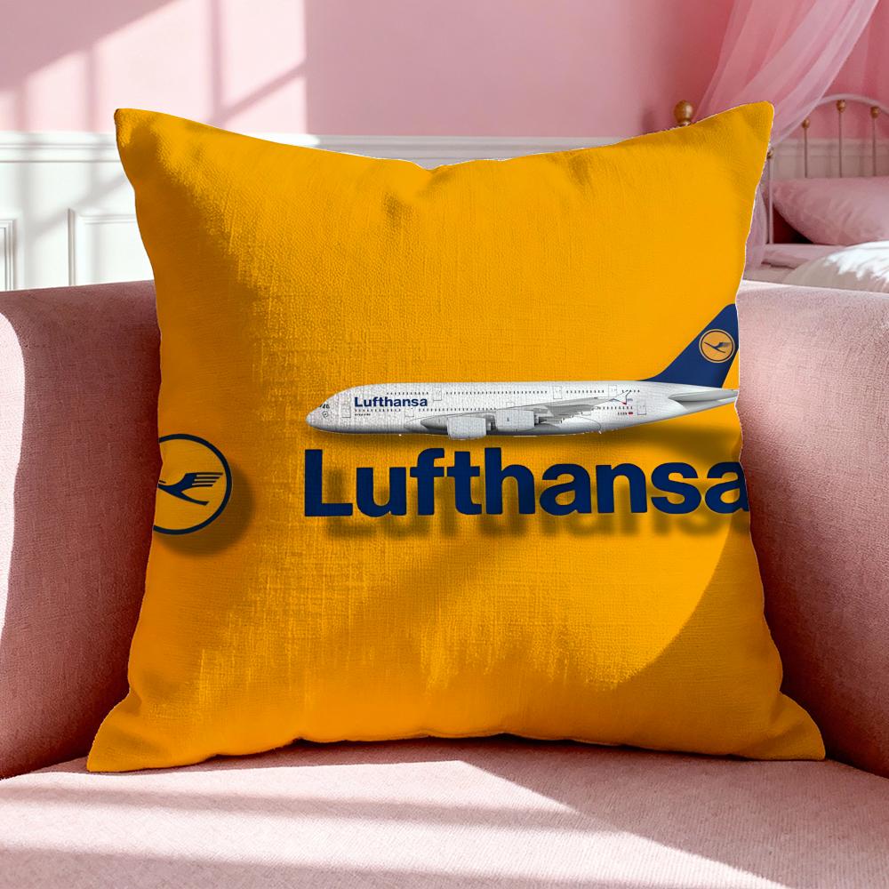 Авиация L-Lufthansa Наволочка Дышащая Льняная Наволочка Летняя Без Запаха Экологически Чистая Невидимая Молния Стирка