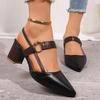 Elegant Pointed Toe Chunky Heel Sandals Women Summer Slingback High Heels Pumps Woman Fashion Thick Heeled Party Dress Sandalias