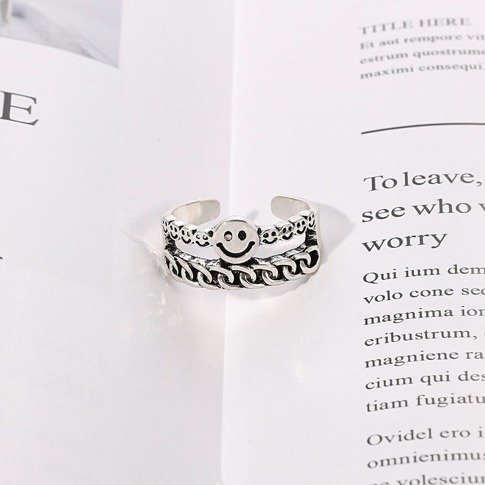 Smiley Face Twist Open Ring Old Design Open Ring Jewelry