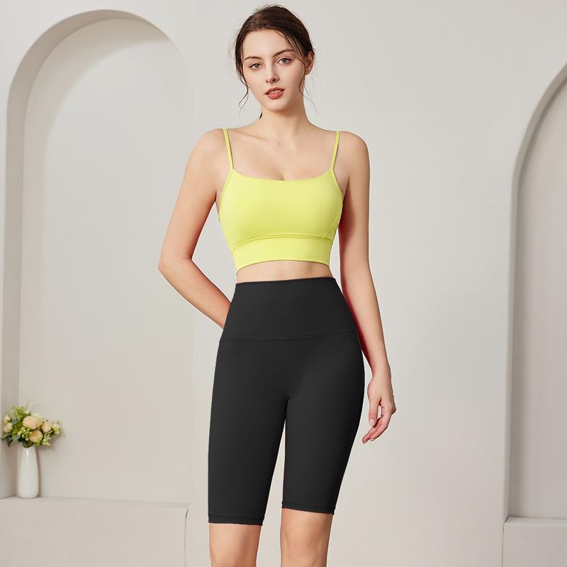 Women Deep V Sports Bra Yoga Outfit, Breathable Quick Dry Camisole Top, Dopamine Color Fitness Set Summer