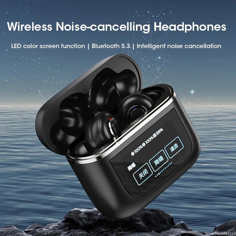 Niye 2025 LED Screen ANC Wireless Earphones TOUR PRO Color TWS Earbuds Touch Active Noise Cancelling Bluetooth Sports Headphones