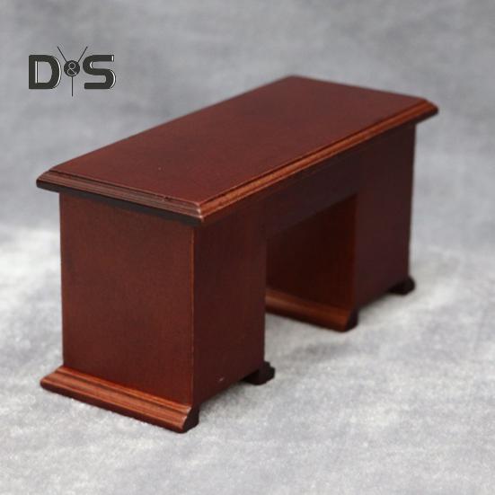Retro Writing Dollhouse Scale Wooden Desk Chair Set Miniature Furniture For Decor