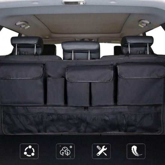 Black Car Auto Cargo Net Pocket Organizer Hanging Seat Storage Bag Accessories