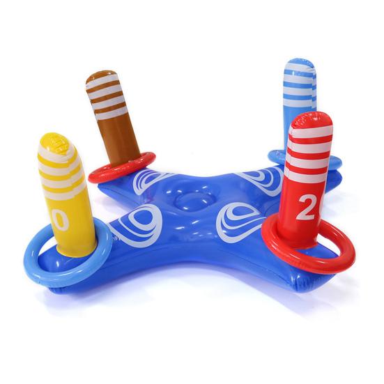 1 Набор Надувное Кольцо для Бросания в Бассейн с 45720 Кольцами Дети Взрослые В помещении Плавающий Крест Баскетбольная Стойка ПВХ