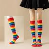 Halloween socks pure cotton rainbow striped socks women's summer deodorant knee stockings dance socks