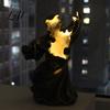 Atmospheric Desktop Decor Resin Gothic Halloween Statue Spooky Tabletop Ghost Decoration with Light Study Room Table Lamp Mysterious Faceless