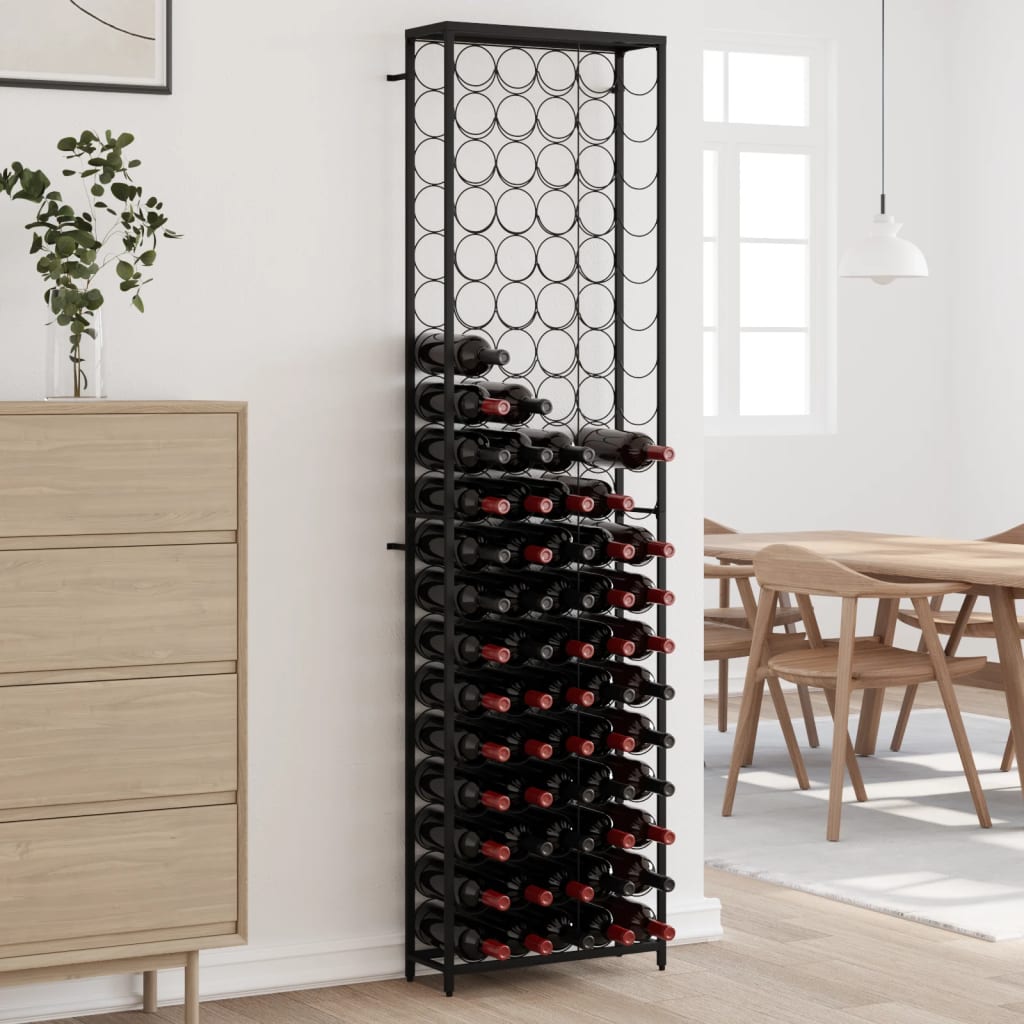95 Bottle Wine Rack Black 54 x 18 x 200 cm Wrought Iron
