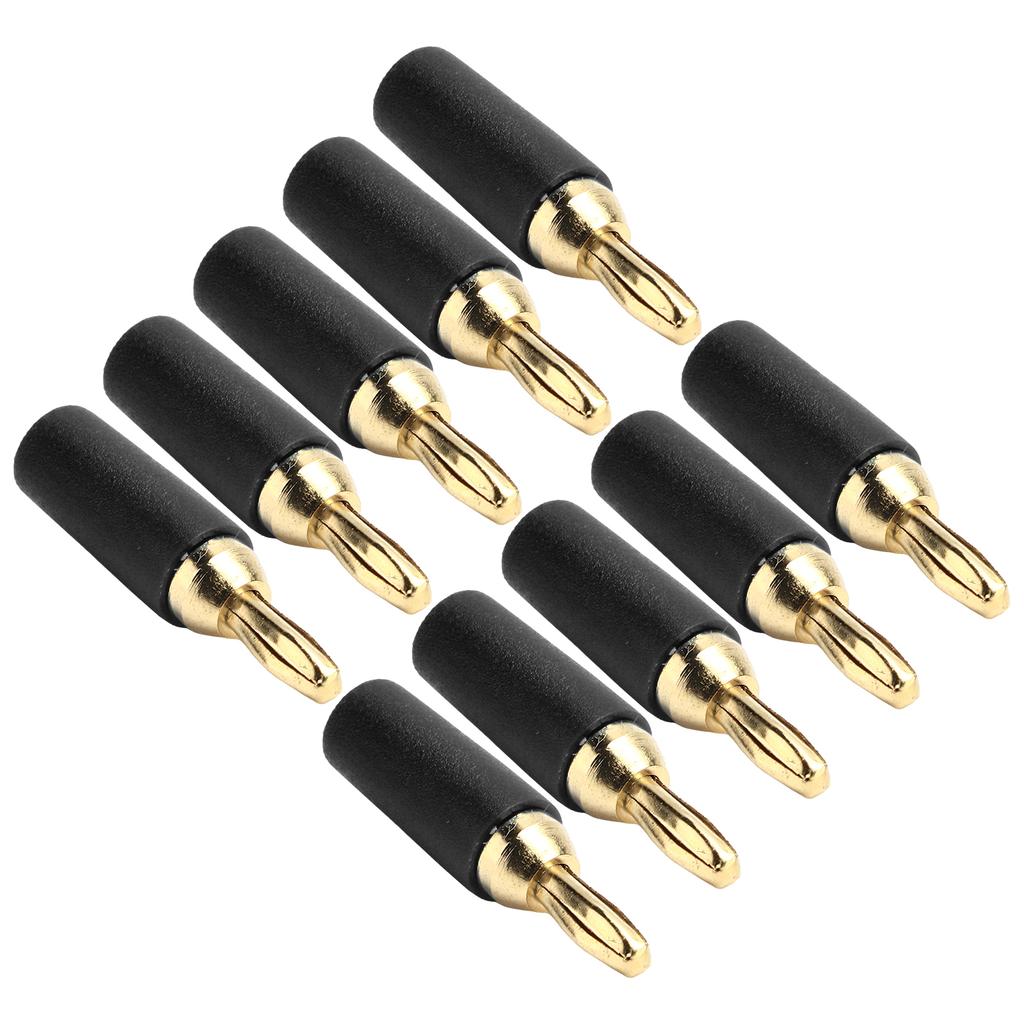 10Pcs Banana Plug 2.5mm Gold Plated Brass Solder Type Male Connector Accessory Set Kit