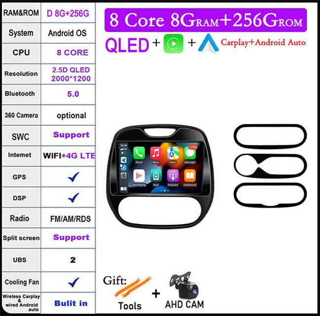 Car Radio Wireless Carplay for Renault Kaptur Captur Clio samsung QM3 2013 2014 2015 2016 MultimediaPlayer Android Auto 4G