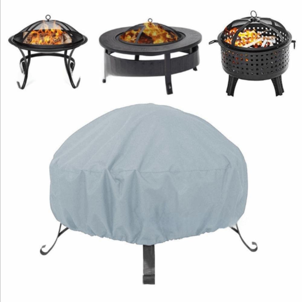 Protective Cover 210/420D Fire Pit Cover Waterproof Dustproof Outdoor Stove Protector Heavy Duty Universal BBQ Cover Backyard