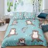 Cute Cartoon Animal Print Comforter Cover Sets Sea Otter Duvet Cover Set Ocean Creature Otter Toddler Soft Polyester Bedding Set