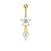 European & American Copper Zircon Floral Belly Button Ring