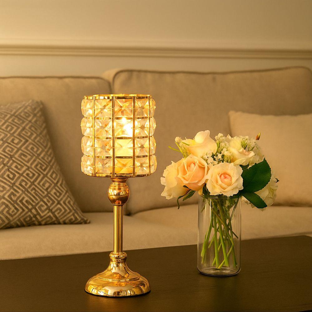 Vintage Candlestick European Style Tea Light Holder Decorative Gold Candelabra Wedding Decor