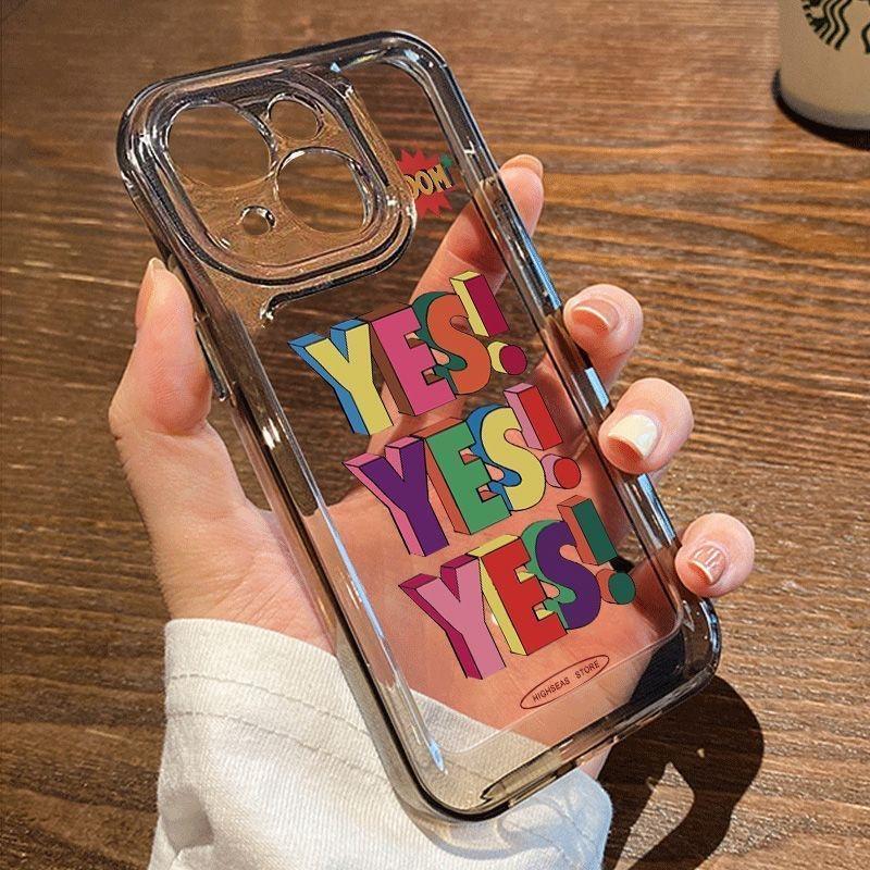 Стиль INS Яркий Дизайн 'Да' Прозрачный Чехол Для Телефона Для Xiaomi Mi 15 T Pro 14T 13T Mi 17 Pro 15 14 13 12 11 Lite 5G Силиконовый Чехол
