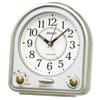 Clock Alarm Clock Table Clock Analog 31 Songs Melody Alarm Light Gold White Pearl 139 X 126 X 70mm QM750G Pearl/Partial